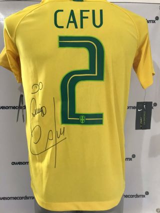 Jersey Brazil 2018 Signed By Cafú Photo Proof Certificate Authenticity World Cup