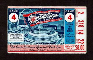 1967 World Series Game 4 Ticket Stub Boston Red Sox Vs St Louis Cardinals
