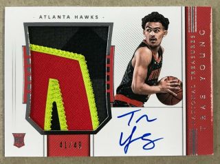 Trae Young Rc 2018/19 National Treasures Rpa Autograph Letter Patch 41/49 Hawks
