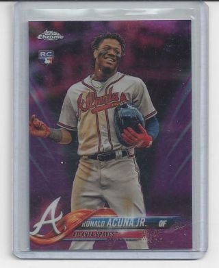 2018 Topps Chrome Update Pink Refractor Ronald Acuna Rc Hmt25