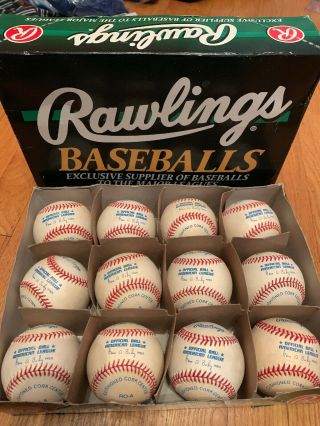 12 Rawlings Official Mlb American League Baseballs 1 Dozen Game Balls Budig Pres