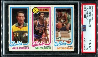 1980 Topps Basketball Johnson,  Davis,  Archibald Psa 10 Pop 5
