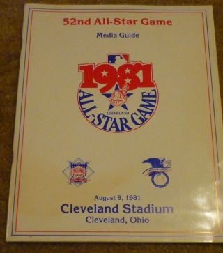 1981 All Star Game Media Guide - Cleveland Stadium - Rare - Numerous Hof 