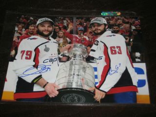 Nathan Walker & Shane Gersich Signed Washington Capitals 8x10 W/ Stanley Cup