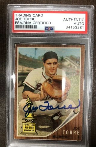 1962 Topps 218 Joe Torre Autographed Signed - Psa/dna - Yankees Hofer