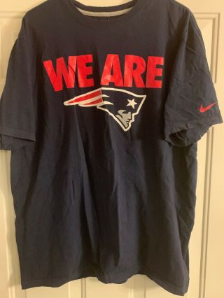 England Patriots Nfl Nike Team Verbiage We Are Logo T - Shirt Adult Size Xxl
