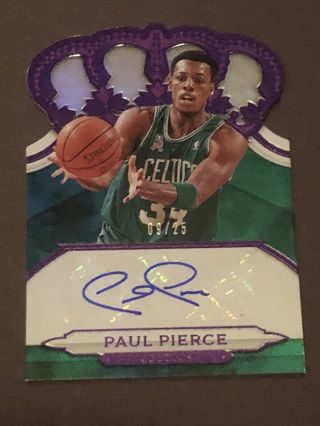 2018 - 19 Panini Crown Royale Paul Pierce Purple Auto Die Cut Rd 9/25 Celtics