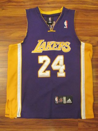 Adidas Los Angeles Lakers Kobe Bryant 24 Purple Jersey - Youth Large - Sewn