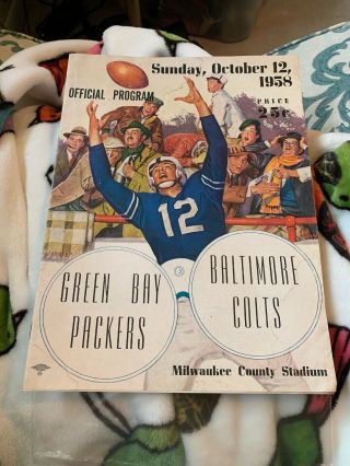 Vintage Green Bay Packers Vs Baltimore Colts Game Program October 12 1958
