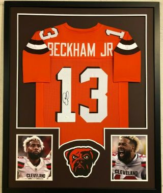 Framed Cleveland Browns Odell Beckham Jr.  Autographed Signed Jersey Jsa