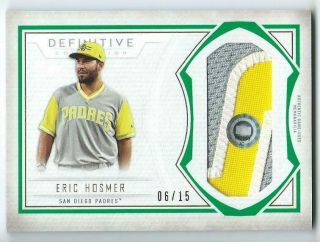 2019 Topps Definitive Green Eric Hosmer Game - Patch 6/15 Padres