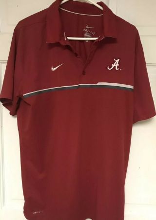 Nike Dri - Fit Alabama Crimson Tide Football Polo Shirt,  Men’s L,  Crimson