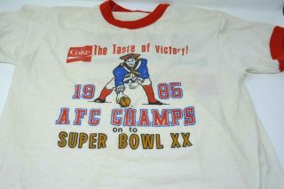 Vintage Coca Cola Bowl XX - XL T - shirt England Patriots Chicago Bears 4