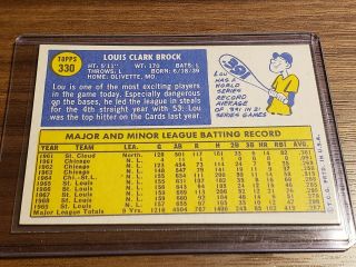 1970 Topps 330 Lou Brock St Louis Cardinals Nmmt 3