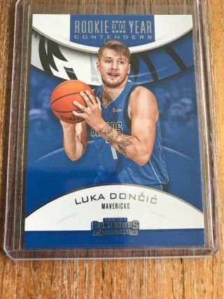 2018 - 19 Contenders Luka Doncic Rookie Of The Year Contenders Rookie Rc Card