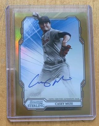 2019 Bowman Sterling Casey Mize Gold Refractor Parallel Auto 13/50 Tigers