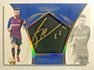 2018 - 19 Immaculate Gold Soccer Swatch Signatures Autograph : Lionel Messi 08/10