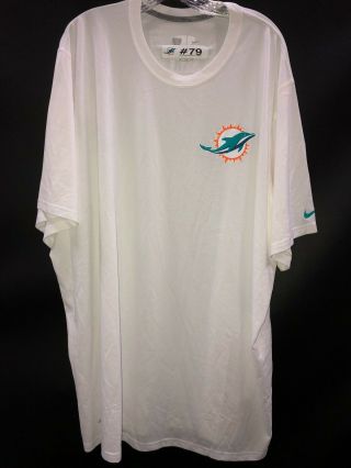 79 Miami Dolphins Game Player Issued White Dri - Fit Workout Shirt 3xl