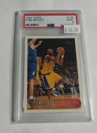 Kobe Bryant - 1996/97 Topps - Rookie Card - 138 - Psa 9 - Lakers -