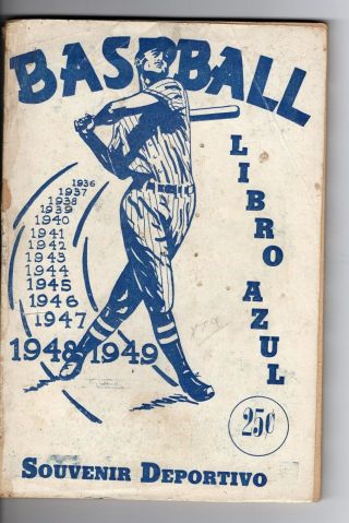 Orig Cuban Baseball Blue Book 1948 All Games Box Scores Photos Statistics