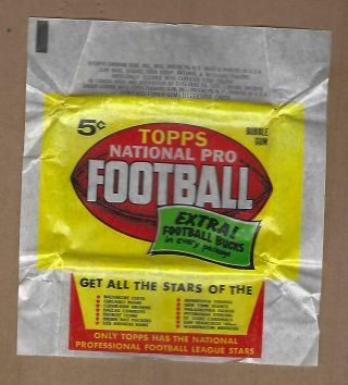 1962 Topps Football 5 Cent Wax Wrapper Very