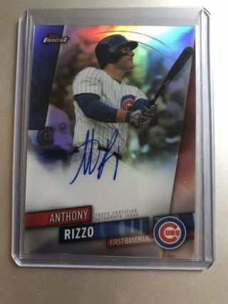 2019 Topps Finest Anthony Rizzo On Card Auto Chicago Cubs