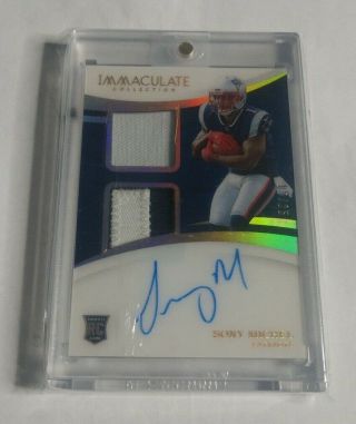 R14,  506 - Sony Michel - 2018 Immaculate - Dual Rc Autograph Patch - 3/25 -