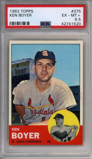 1963 Topps 375 Ken Boyer St.  Louis Cardinals Psa 6.  5