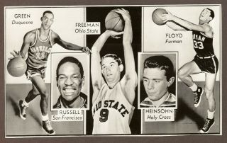1956 Press Photo Composite College Basketball All Americans,  Russell,  Green,  Etc.