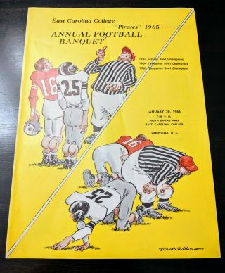 Vintage College Football 1964 Tangerine Bowl Program,  ECU Pirates vs UMASS 6