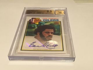 Earl Campbell 2015 Topps 60th Anniversary Rookie Reprint Auto Bgs 9.  5 Gem