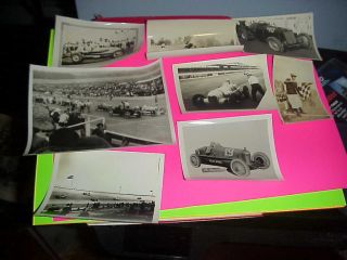 8 Box Vintage Photo Race Cars Group Getting Ready For Start Red Redmond.  Rosenlt