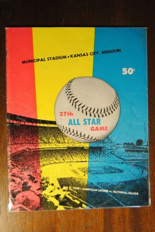 1960 27th All Star Game Baseball Program - Berra Mantle Aaron Mays Banks Mathews