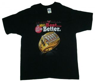 Vtg 90s 96 Chicago Bulls " The Best Just Got Better " T - Shirt Pro Player Black Xl