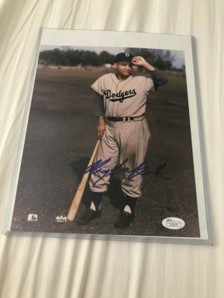 Roy Campanella Brooklyn Dodgers Autographed 8x10 Photo Jsa Certified