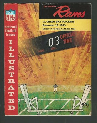 1962 Los Angeles Rams Vs.  Green Bay Packers Nfl Program - Bart Starr