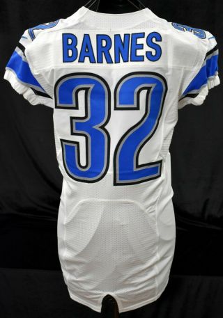 2012 Barnes 32 Detroit Lions Game Worn Football Jersey Lelands Loa