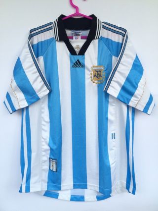 Argentina 1998 99 2000 Adidas Home Football Soccer Shirt Jersey Camiseta