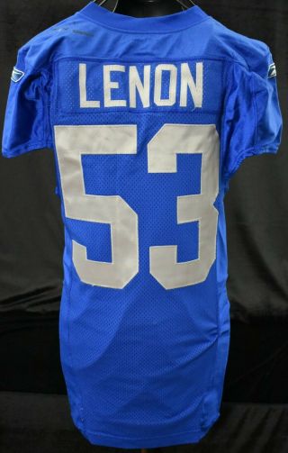 2008 Lenon 53 Detroit Lions Game Worn Throwback Football Jersey Lelands Loa