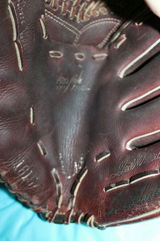 Ted Williams Signed Baseball Glove Mitt Sears Roebuck 16154 Pro Style Pocket 6