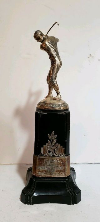 Vintage W.  B.  Mfg.  Silver Plated 1937 E.  S.  G.  C.  Golf Championship Trophy