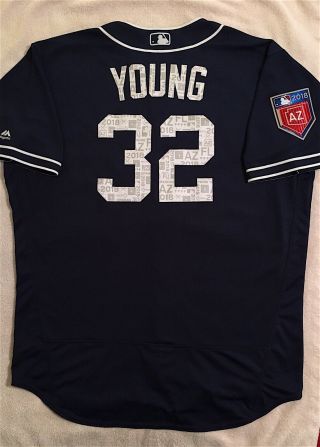 2018 Chris Young Game Padres Spring Training Jersey 32 Princeton