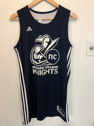 Mens M Adidas Basketball Jersey Blue/white Reversible Niagara College Knights 7