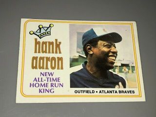 1974 Topps Baseball Hank Aaron Home Run King 1 Ex/nm
