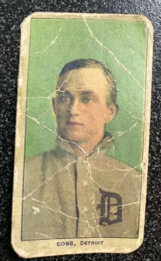 1909 - 11 T206 Ty Cobb Card,  Portrait,  Green Background,  Ty Cobb Back,  Ungraded