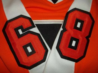 Jaromir Jagr Philadelphia Flyers Reebok 68 Orange Large Adult Men ' s Jersey EUC 6