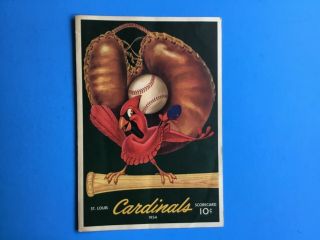 4/11/1954 St.  Louis Cardinals Vs Baltimore Orioles Scorecard (exibition Game)
