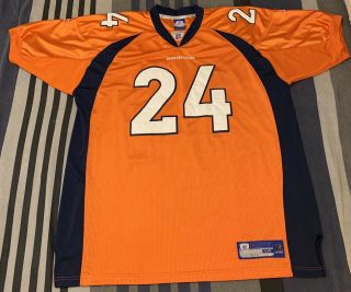 Authentic On Field Hall Of Fame Champ Bailey 24 Denver Broncos Jersey Size 54