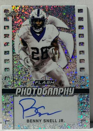Benny Snell Jr 2019 Leaf Flash Rc Rookie Photography Autograph Steelers