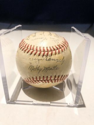 1958 Ny Yankees Team Autographed Reach Baseball